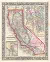 1861 Mitchell Map of California