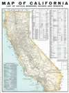 1903 Poole Brothers Railroad Map of California w/ a List of Hotels