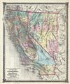 1875 Warner and Beers Map of California and Nevada