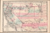 1862 Johnson Map of California, Nevada, Utah, Colorado, New Mexico and Confederate Arizona