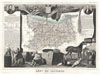 1852 Levasseur Map of the Department Du Calvados, France