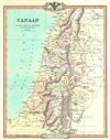 1850 Cruchley Map of Israel, Palestine or Holy Land (showing 12 Tribes)