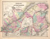 1857 Colton Map of Quebec and New Brunswick, Canada
