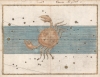 1603 / c. 1640 Johann Beyer Celestial Chart of the Cancer Constellation
