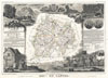 1852 Levasseur Map of the Department Du Cantal, France (Cantal Cheese Region)