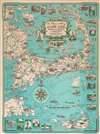 1956 Clara Chase Pictorial Map of Cape Cod, Massachusetts
