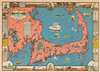 1937 C.W. Holliday Pictorial Map of Cape Cod
