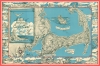 1950 Miller Pictorial Map of Cape Cod, Massachusetts