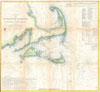 1857 U.S. Coast Survey Map of Cape Cod, Nantucket, and Martha's Vineyard
