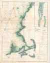 1873 U.S. Coast Survey Chart of Map of Cape Cod, Nantucket, Marthas Vineyard, and Cape Ann