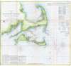 1857 U.S.C.S. Nautical Chart of Cape Cod, Nantucket, and Martha's Vineyard