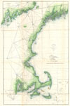 1859 U.S. Coast Survey Map of the New England Coast