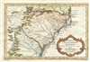 1757 Bellin Map of Carolina and Georgia