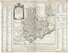 1708 De L'isle Map of the Diocese of Beziers, France (Languedoc Wine Region)