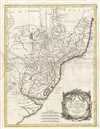 1771 Bonne Map of Paraguay, Uruguay, and Brazil