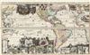 1719 Chatelain Dramatic Wall Map of the Americas and the Pacific