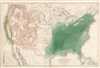 1884 Sargent Map of United States Depicting Hickory and California Laurel Trees