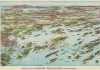 1906 Walker Bird's Eye View Map of Casco Bay, Portland, Maine