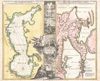 1725 Homann Map of the Caspian Sea and Kamchatka (as Yedso)