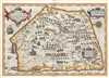 1609 Mercator and Hondius Map of Ceylon or Sri Lanka