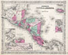 1866 Johnson Map of Central America