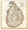 1750 Bellin Map of Ceylon or Sri Lanka