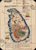 1900 Manuscript Map of Ceylon (Sri Lanka)