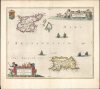 1645 Joan Blaeu Map of the Channel Islands Guernsey and Jersey