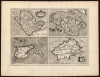 1595 Mercator Map of the Isle of Wight, Anglesey, Guernsey and Jersey Islands