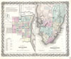 1855 Colton Plan or Map of Charleston, South Carolina and Savannah, Georgia