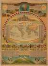 1912 Bacon Wall Map of the World and Chart of Useful Knowledge