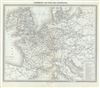 1874 Tardieu Map of Europe showing Railways