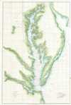1856 U.S. Coast Survey Map of Chesapeake Bay and Delaware Bay