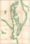 1855 U.S. Coast Survey Chart or Map of Chesapeake Bay and Delaware Bay