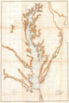 1857 U.S. Coast Survey Chart or Map of Chesapeake Bay and Delaware Bay