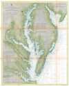 1866 U.S. Coast Survey Map of the Chesapeake Bay and Delaware Bay