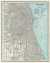1885 Cram Map or Plan of the City of Chicago, Illinois