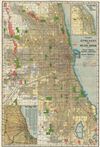 1920 Cram Map or City Plan of Chicago, Illinois