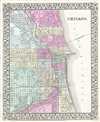 1867 Mitchell Plan or Map of Chicago, Illinois