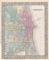 1874 Mitchell Map or Plan of Chicago, Illinois