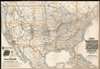 1898 Rand McNally Map of the United States w/ Chicago and Alton Railroad