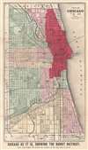 1871 Watson City Map or Plan of Chicago, Illinois, and the Great Fire Burn District