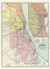 1892 Rand McNally Map or Plan of Chicago, Illinois (showing Railway Terminals)