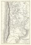 1844 Black Map of Chile, La Plata (Argentine Republic) and Bolivia