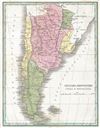 1835 Bradford Map of Chile, Argentina, Uruguay and Paraguay