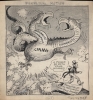 1947 White Cartoon Original Art, Chinese Civil War, Failed Peace Talks