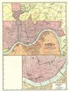 1891 Rand McNally Map or Plan of Cincinnati, Ohio