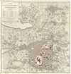 1854 Pharoah Map or Plan of the City of Hyderabad, Telangana, India