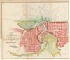 1853 Topographical Engineers Map of the Cleveland harbor, Ohio.