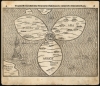 1585 Bunting Map of the World as a Clover Leaf